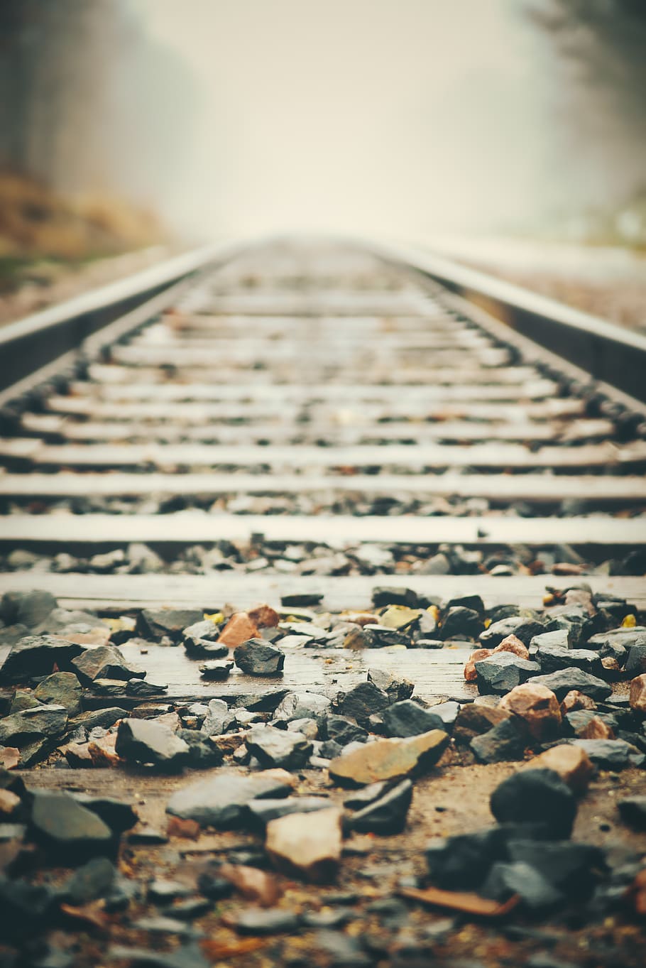 910x1363 stones, train rails, transportation, rail, railway, train track, rug, winter