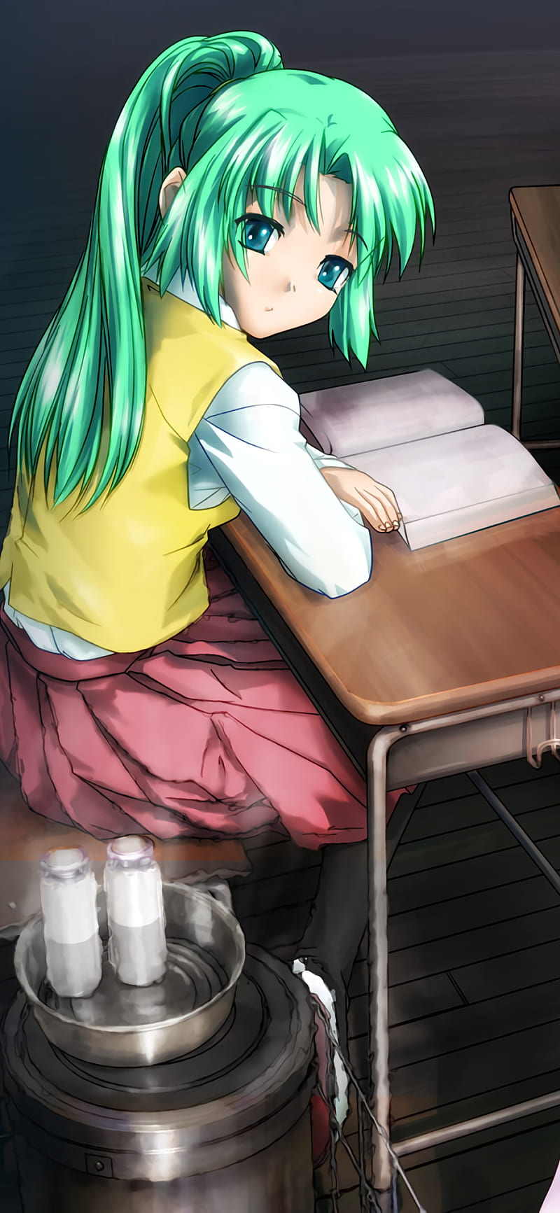 800x1733 Higurashi, higurashi when they cry, keiichi, maebara, mion, rena, rika, satoka, HD phone wallpaper