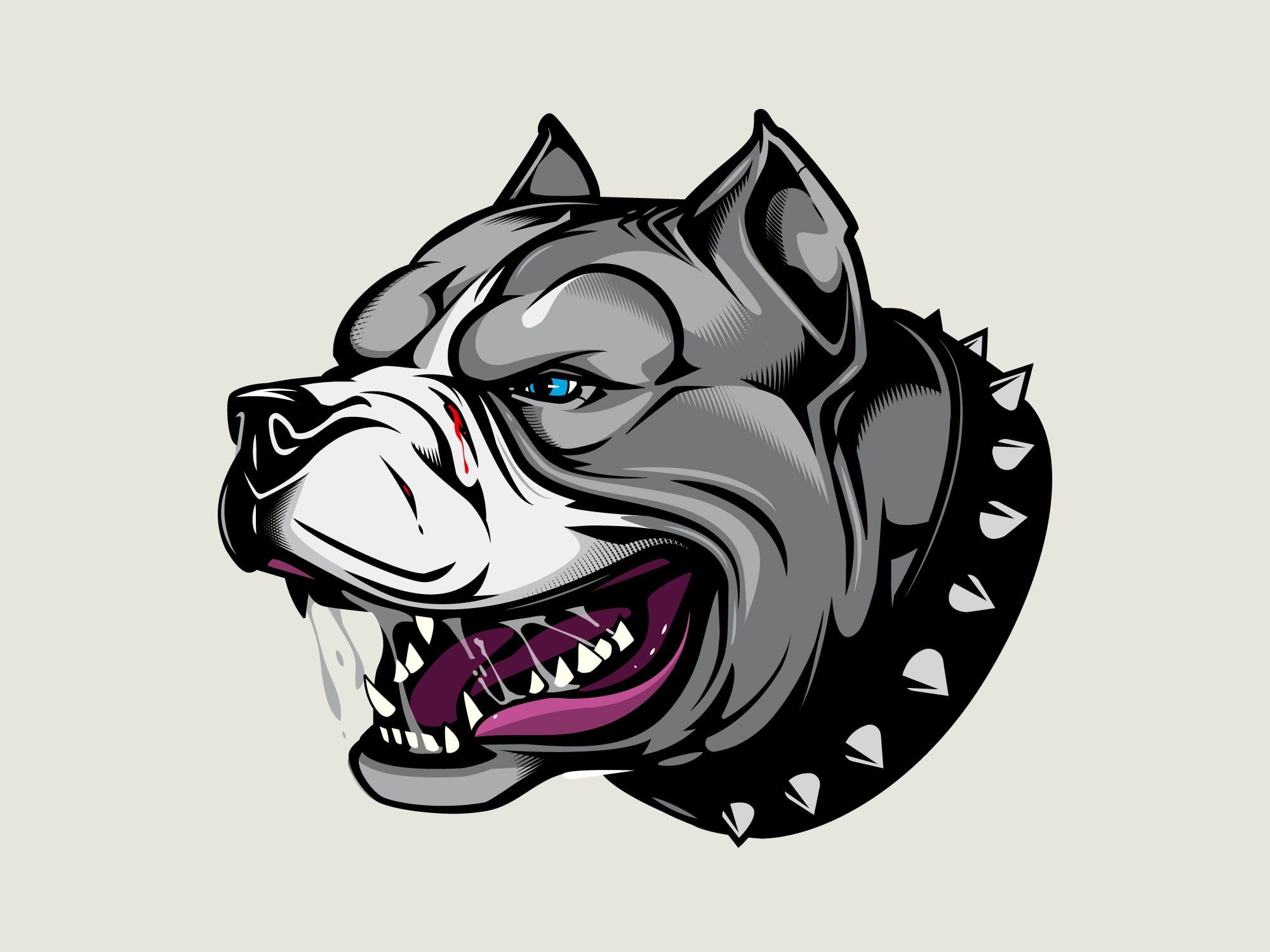 2000x1500 Angry Pitbull Wallpaper