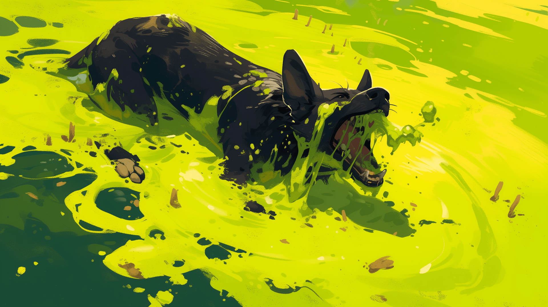 1920x1076 Fierce Fury: Diseased Dog HD Wallpaper Now!