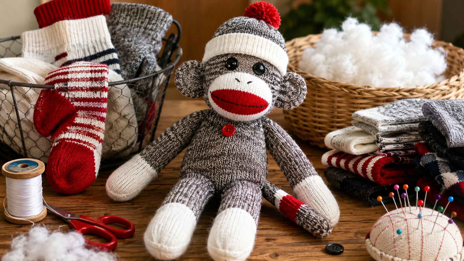 1920x1080 How to Make a Sock Monkey From Old Socks
