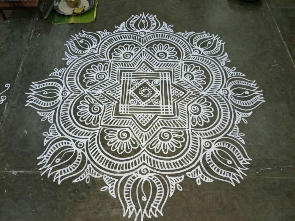 1024x768 Traditional Kolam Art: Mandalas of South India