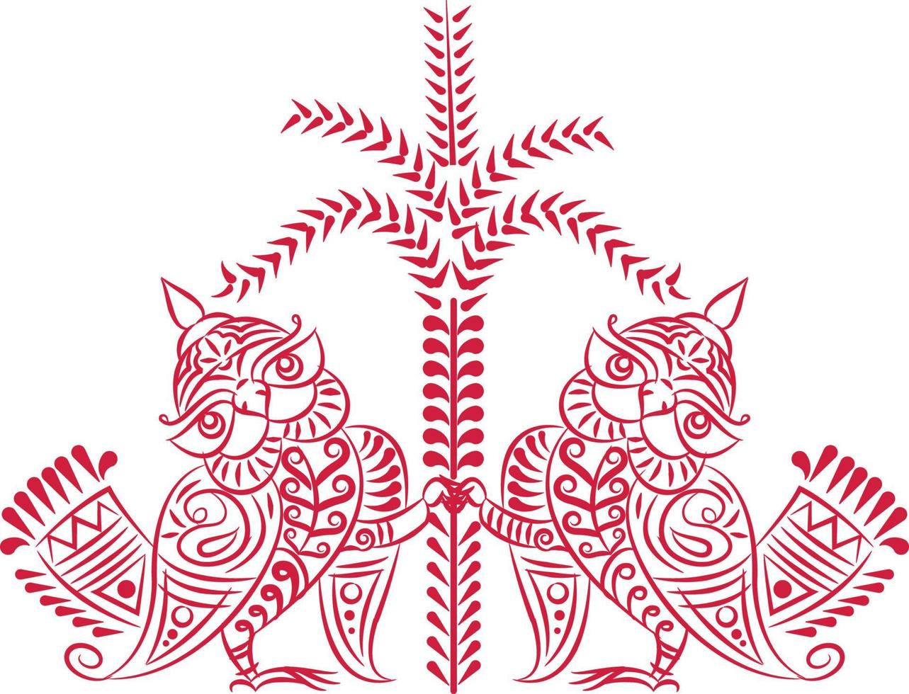 1283x980 Indian Traditional and Cultural Rangoli, Alpona, Kolam, or Paisley vector line art. Bengal art India. for textile printing, logo, wallpaper