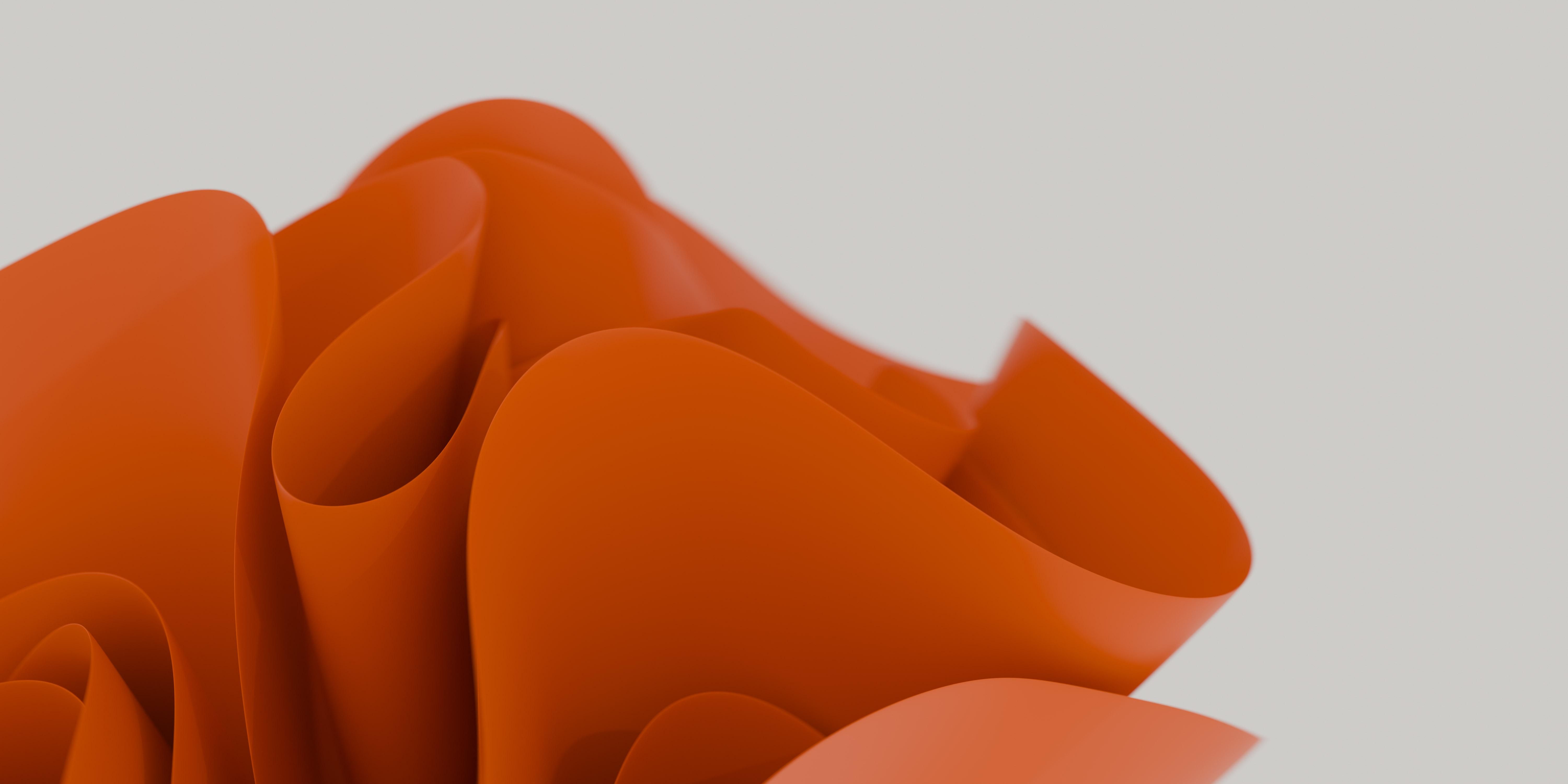 6000x3000 Orange Abstract Waves Windows 11 Wallpaperx3000