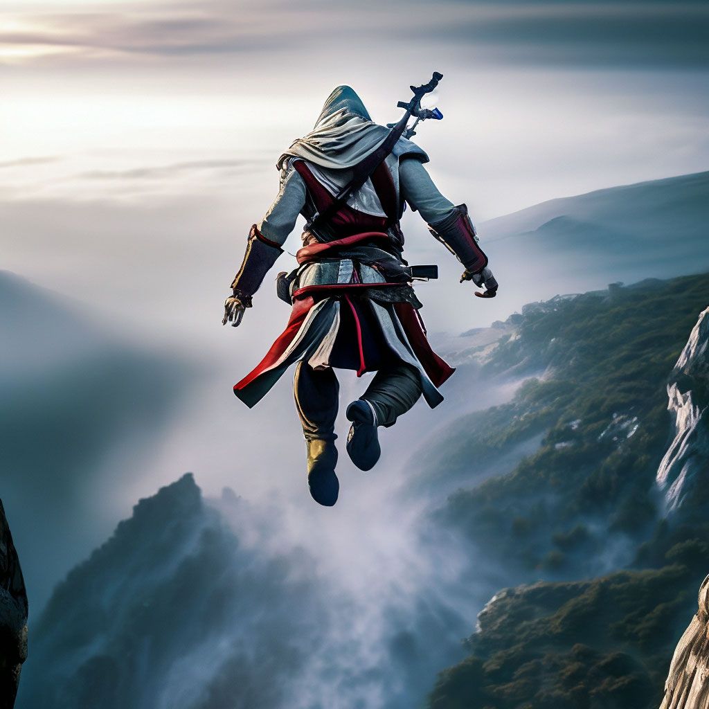 1024x1024 View from the back: Assassin's Creed Leap of Faith from the highest head A
