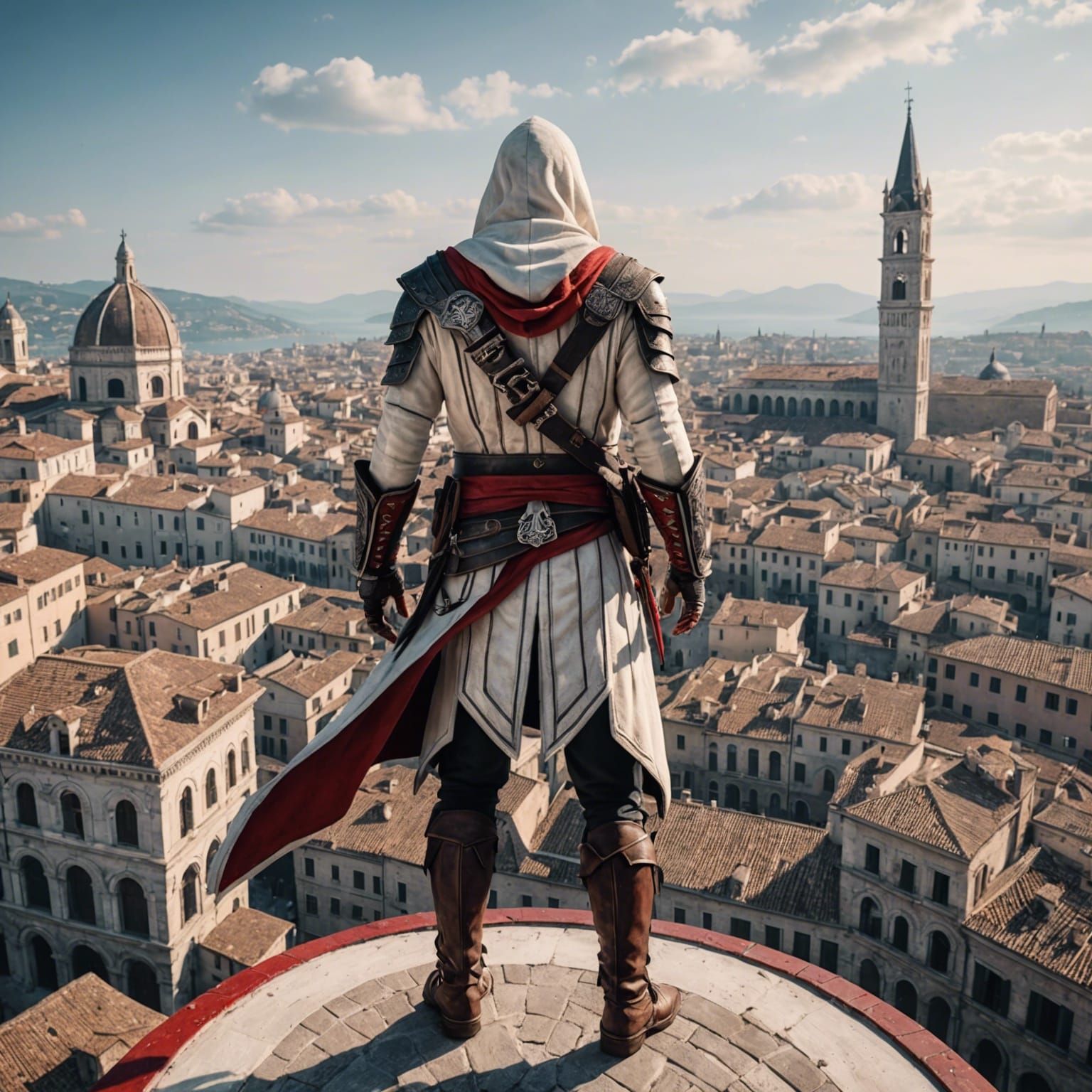 1536x1536 Ezio Auditore da Firenze About To Perform The Leap Of Faith
