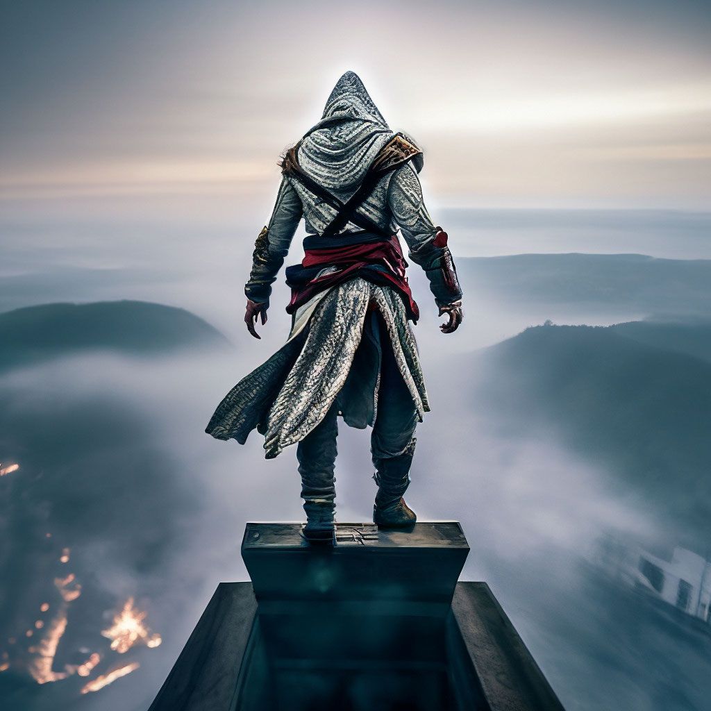 1024x1024 View from the back: Assassin's Creed Leap of Faith from the highest head A