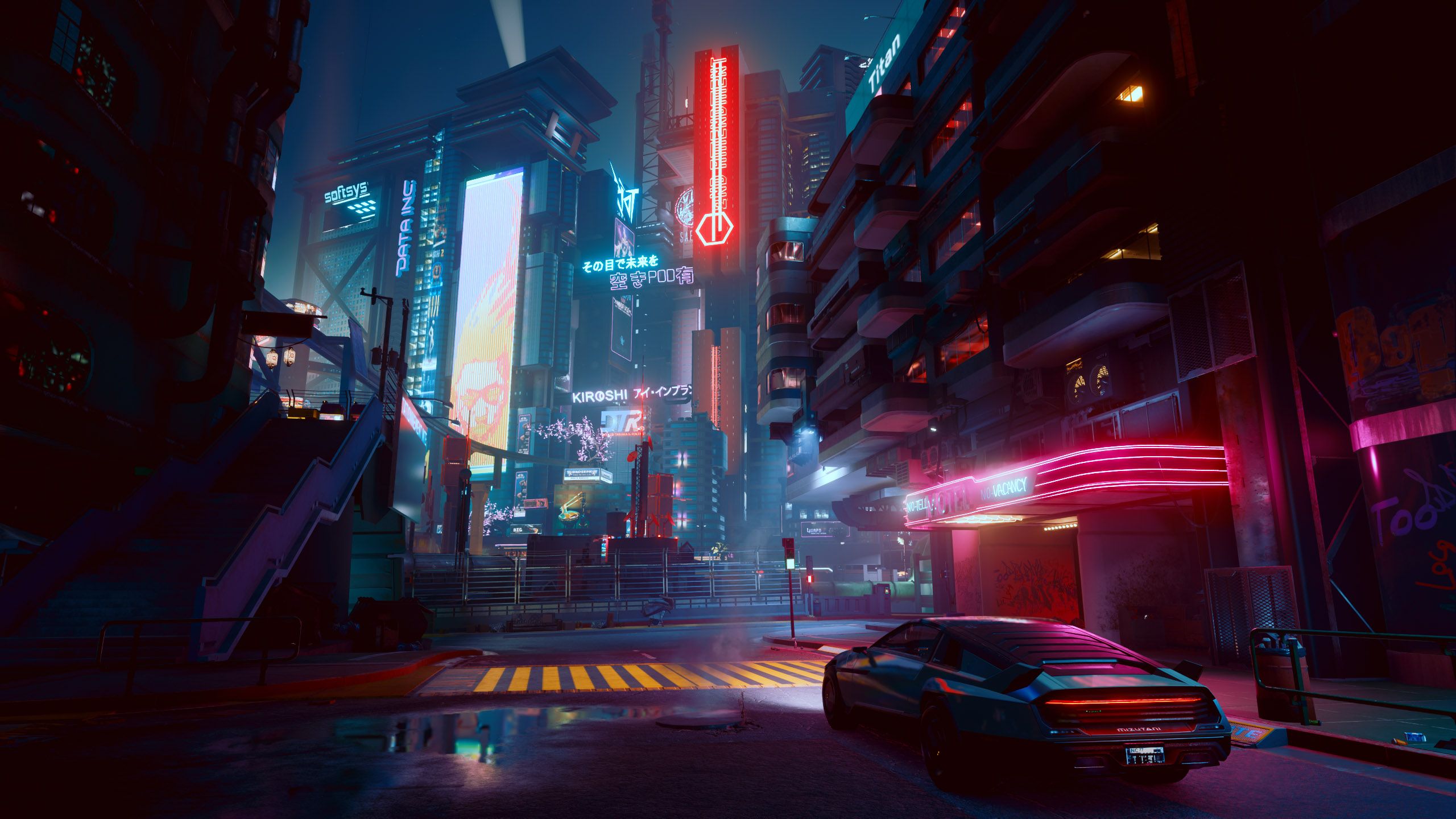 2560x1440 Porsche 911 II (930) Turbo Quadra Turbo R 740 HD Cyberpunk 2077 Wallpaper