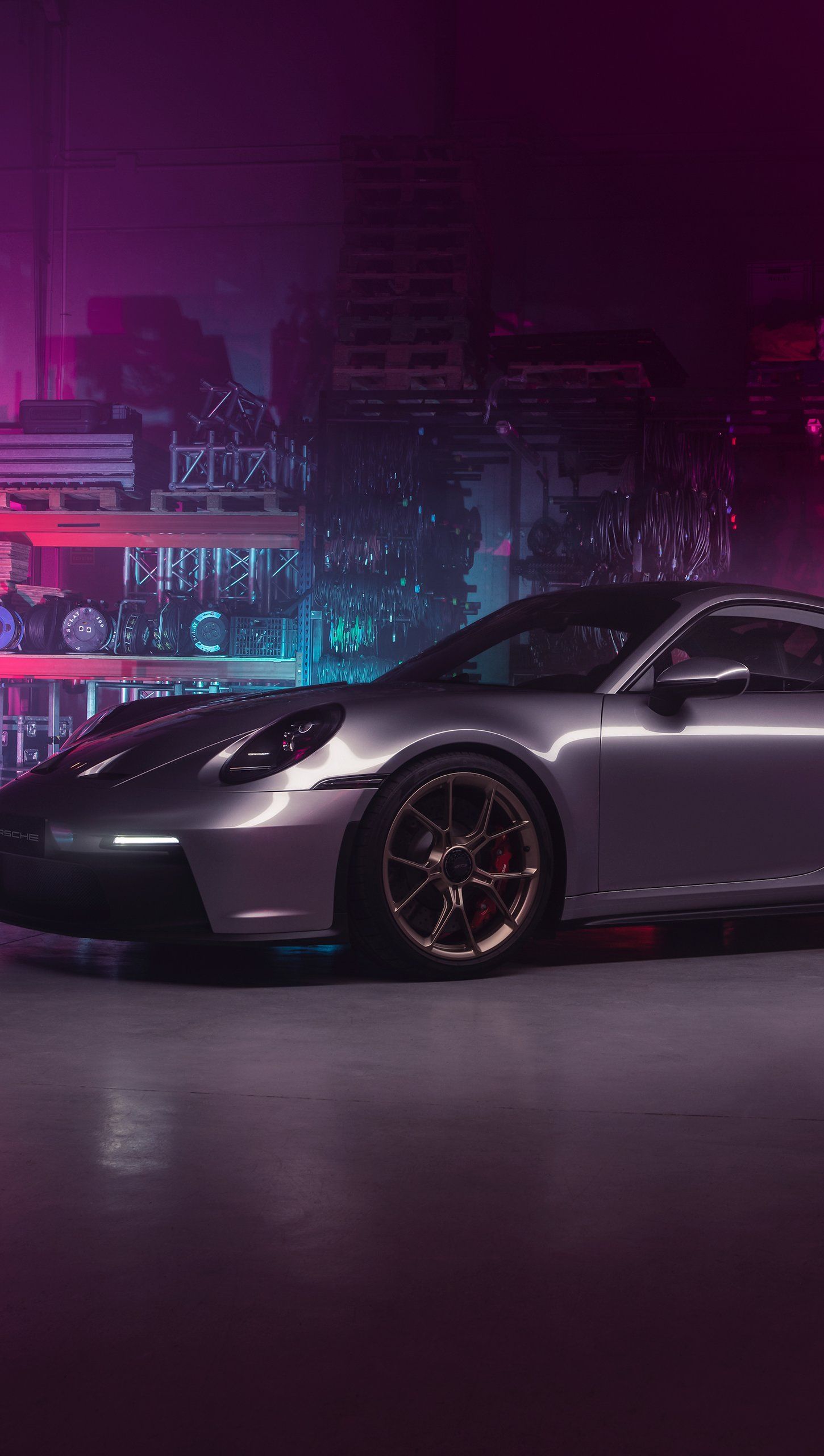 1450x2560 Cyberpunk Porsche 99GT3 Wallpaper 4K for iPhone and Mobile Phone