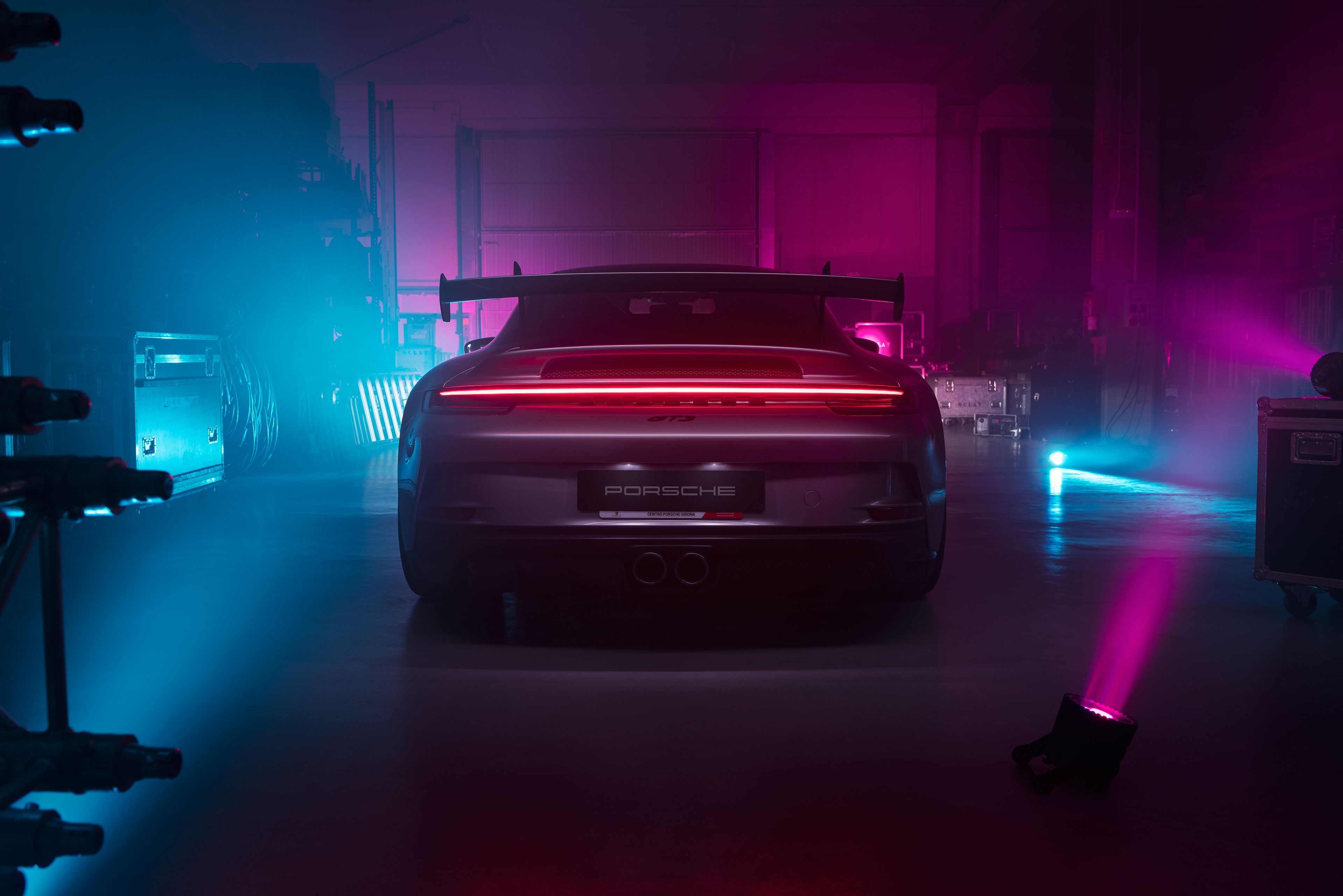 3840x2562 Cyberpunk Porsche 992 GT3 Rear Wallpaper, HD Cars Wallpaper, 4k Wallpaper , Image, Background, Photos and Picture