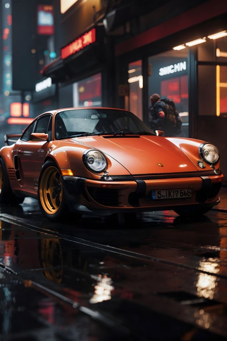736x1104 Cyberpunk style Vintage Porsche