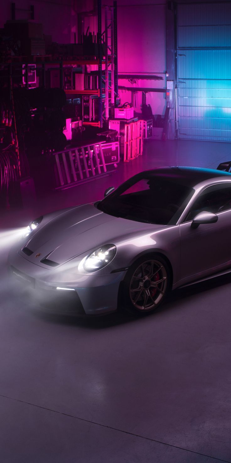736x1472 Cyberpunk Porsche 992 GT sportcar, 1080x2160 wallpaper
