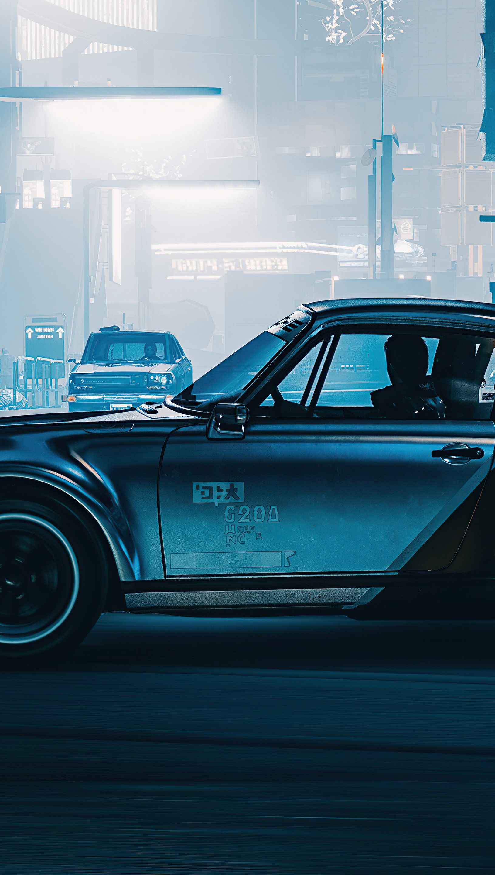1630x2880 Silverhand Porsche Cyberpunk 2077 Wallpaper 4K for iPhone and Mobile Phone