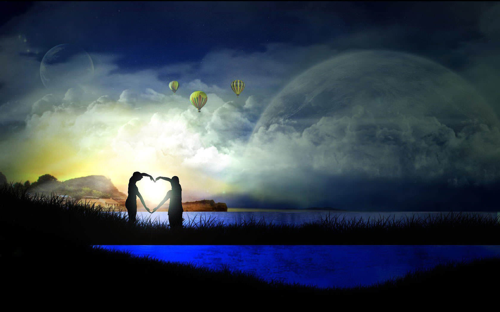 1680x1050 Fantasy Love Wallpaper