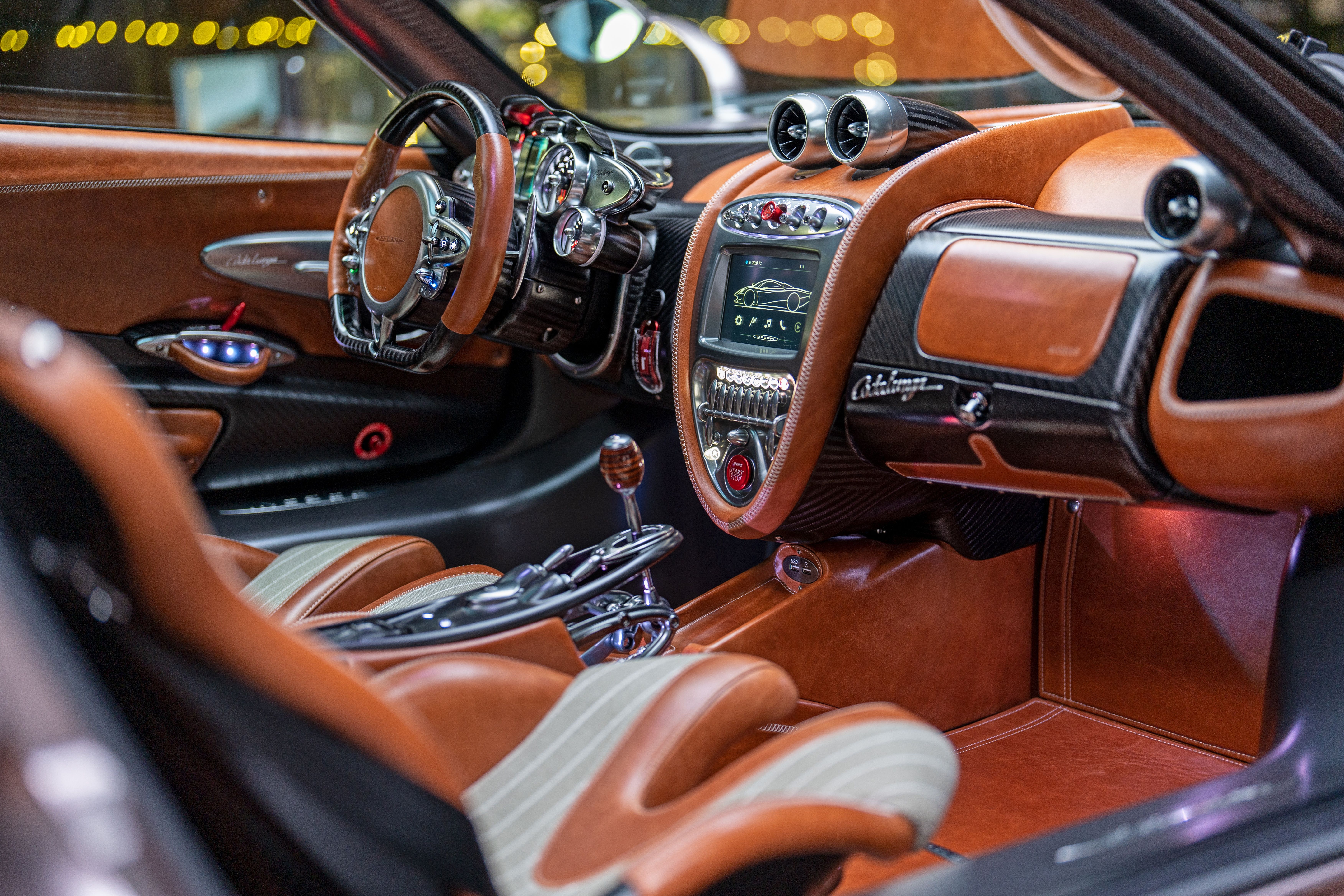 7008x4672 Wallpaper Pagani, inside, To huayr, Car Interior, Pagani Huayra Codalunga for mobile and desktop, section суперкары, resolution 7008x4672