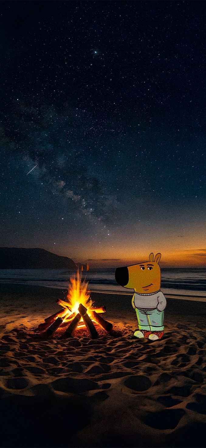678x1470 Chill Guy Bonfire Meme HD Phone Wallpaper