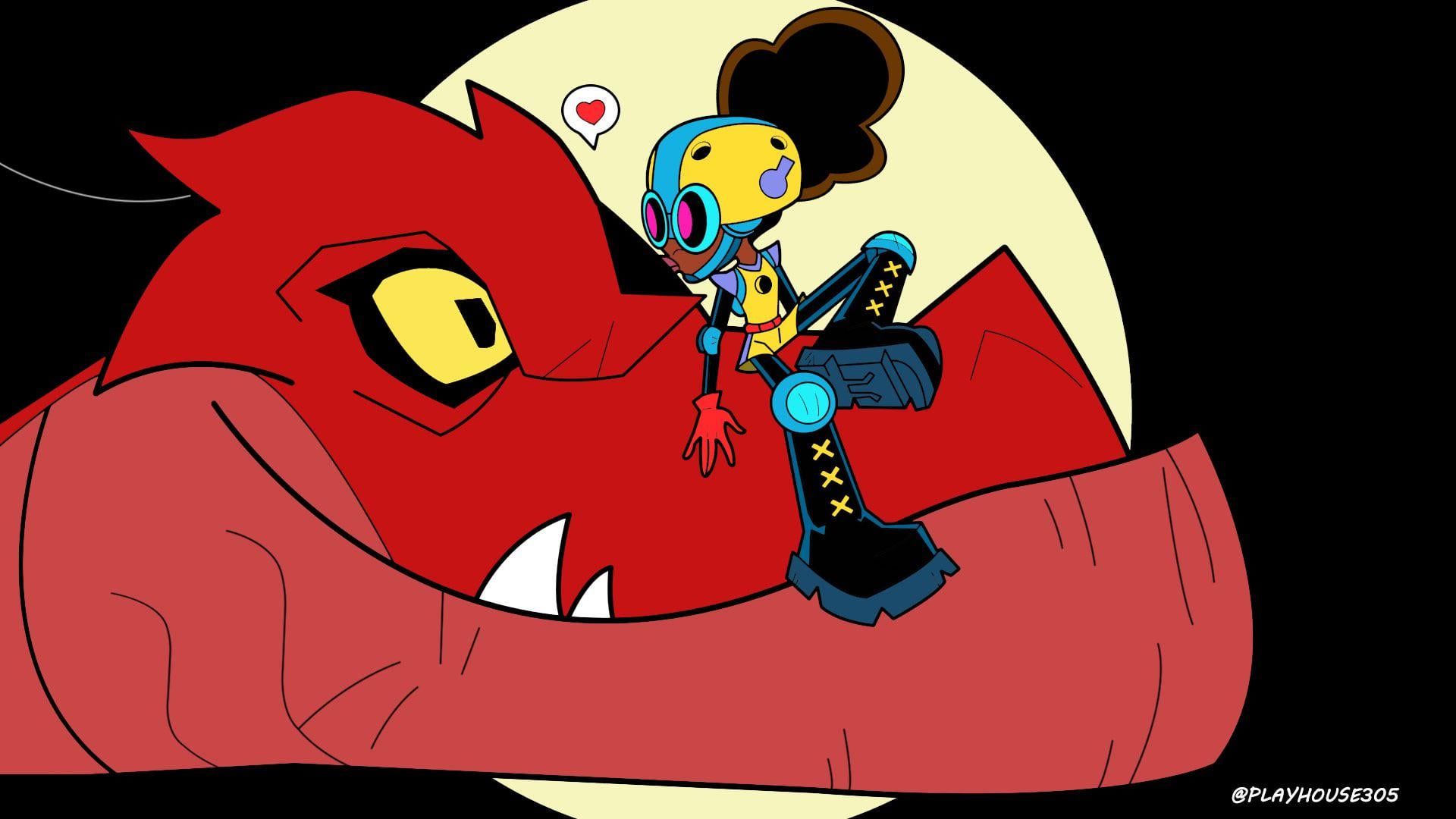 1920x1080 Moon Girl and Devil Dinosaur Digital Drawing