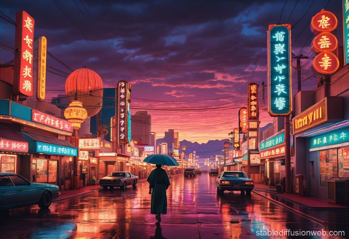 1216x832 90s Japanese Anime Desert Cityscape. Stable Diffusion Online