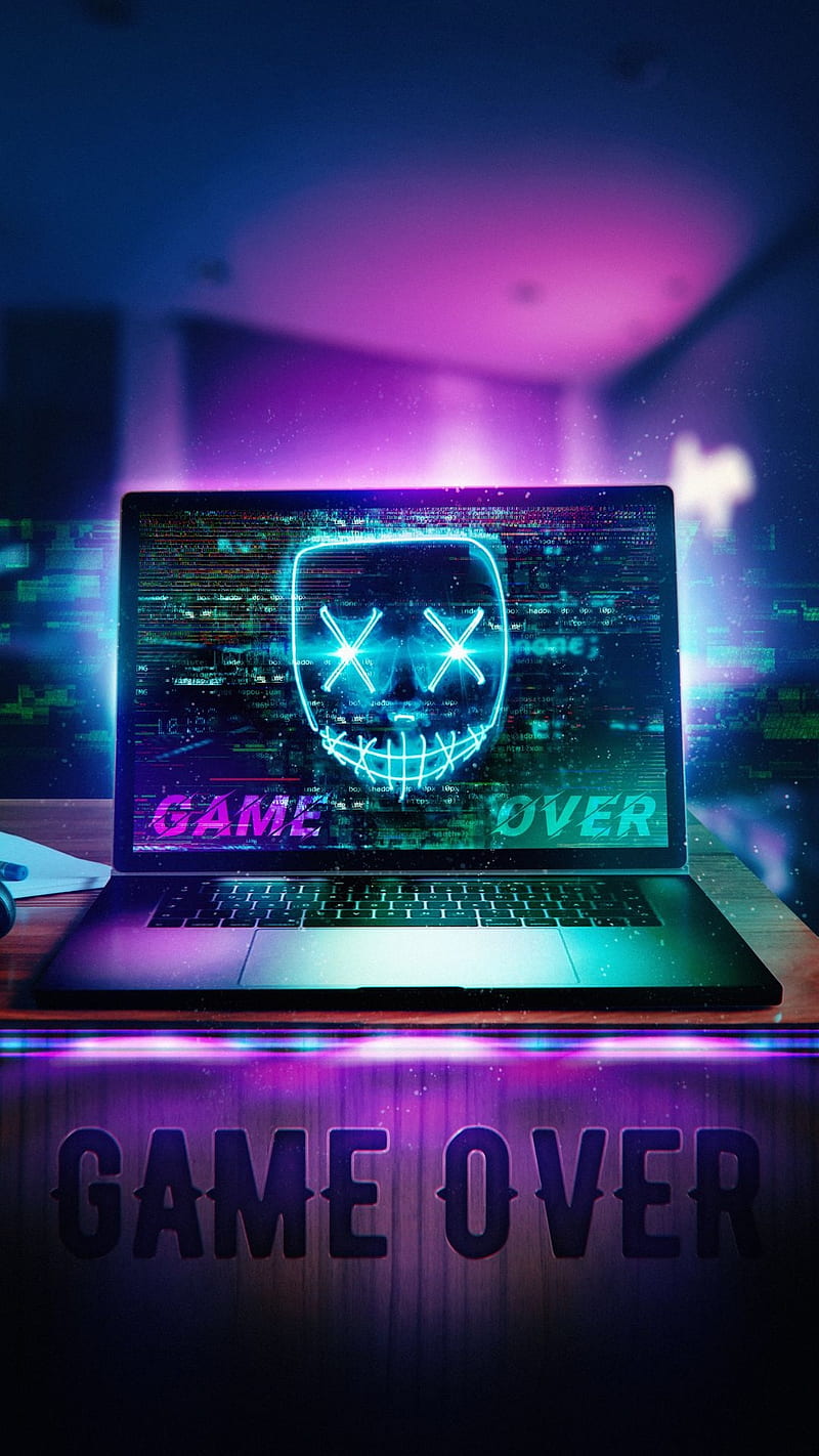 800x1422 1320x2868px, 2K free download. Game over, computer, face, game, hacker pc, screen, tech, technology, HD phone wallpaper