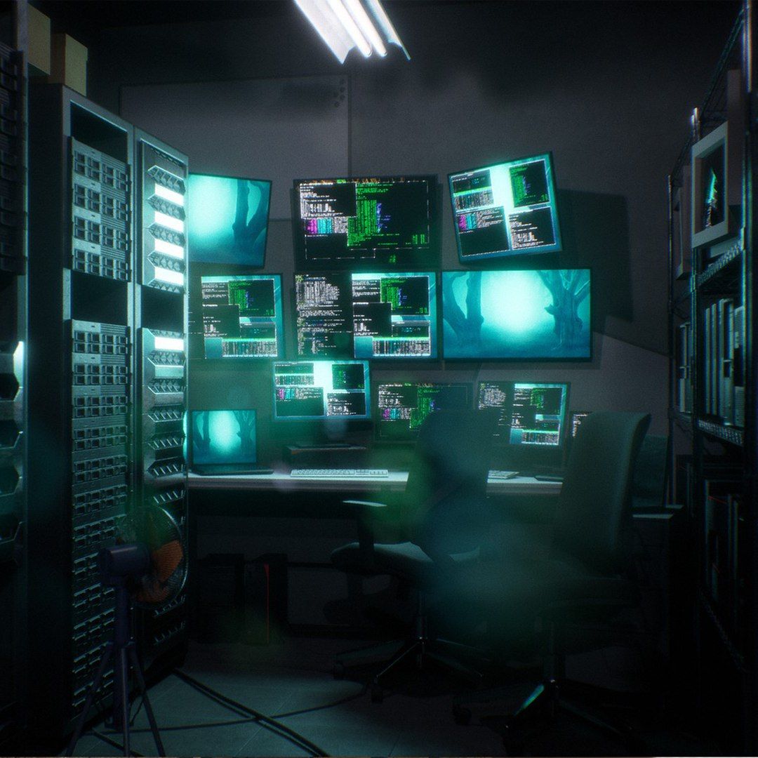 1080x1080 3D Hackers Office