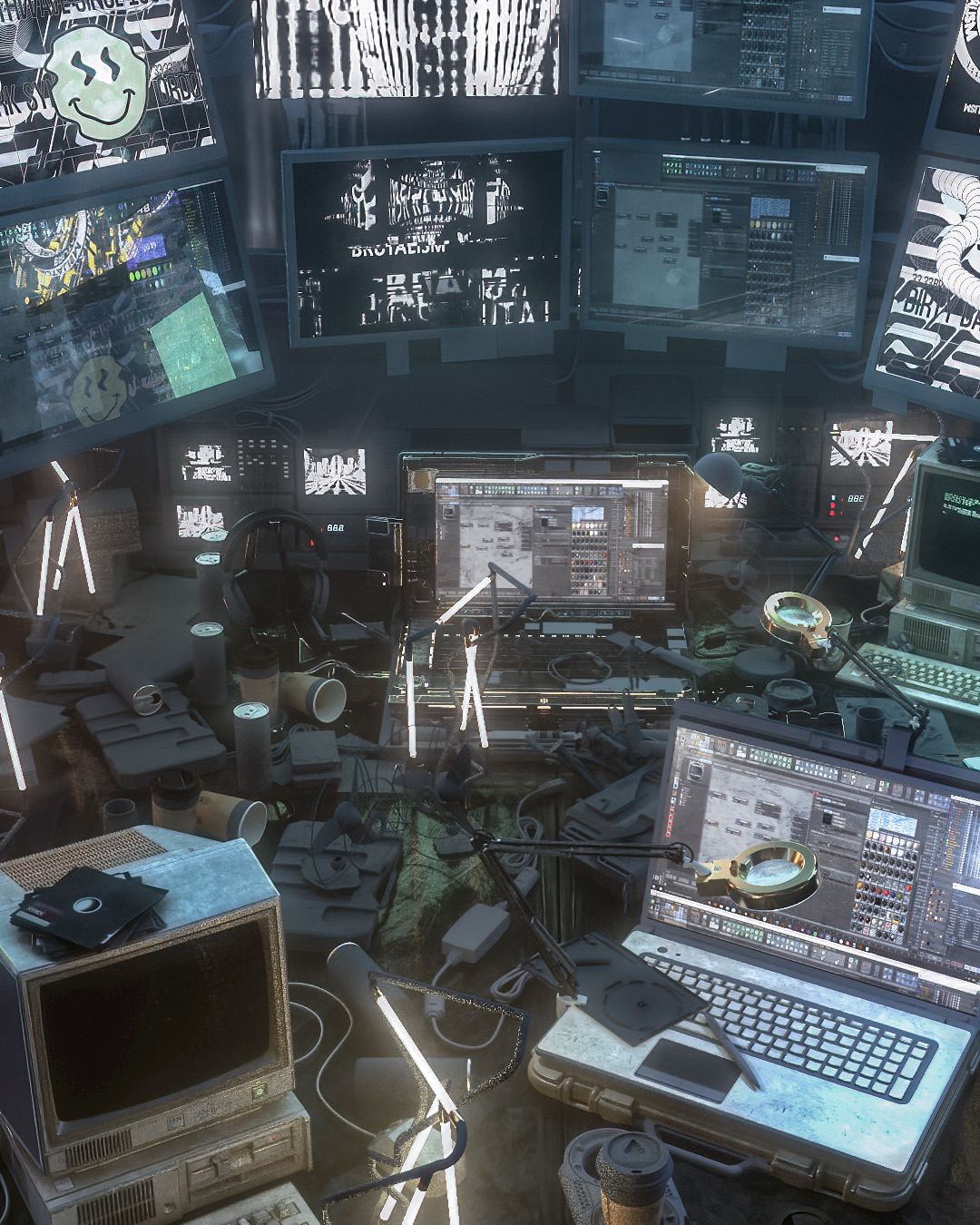 1080x1350 Blender Anonymous Hacker 3D Room