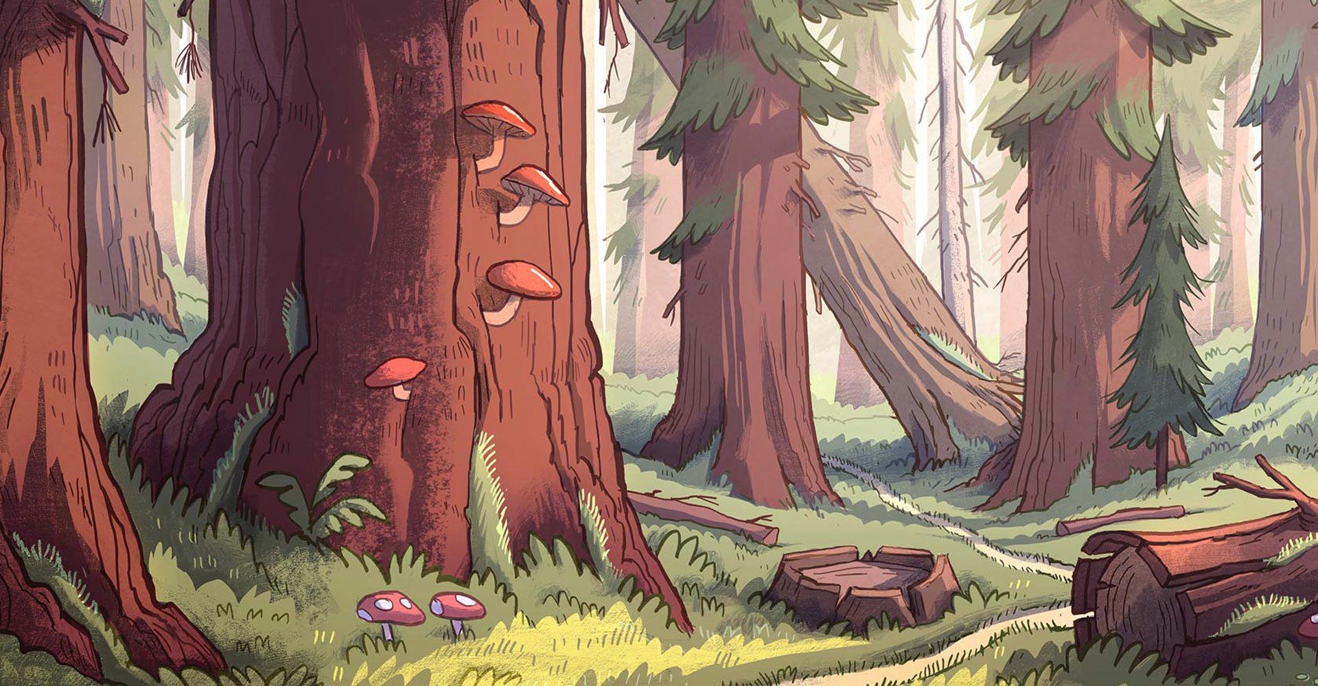1920x1000 Gravity Falls Forest HD Wallpaperx1000