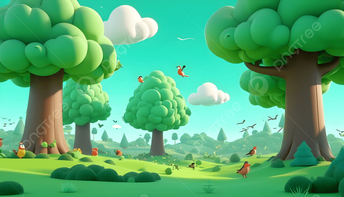 1200x686 Forest Scene With Various Trees For Kids Story, Forest Trees, Cartoon Forest Trees, Cartoon Trees Background Image And Wallpaper for Free Download