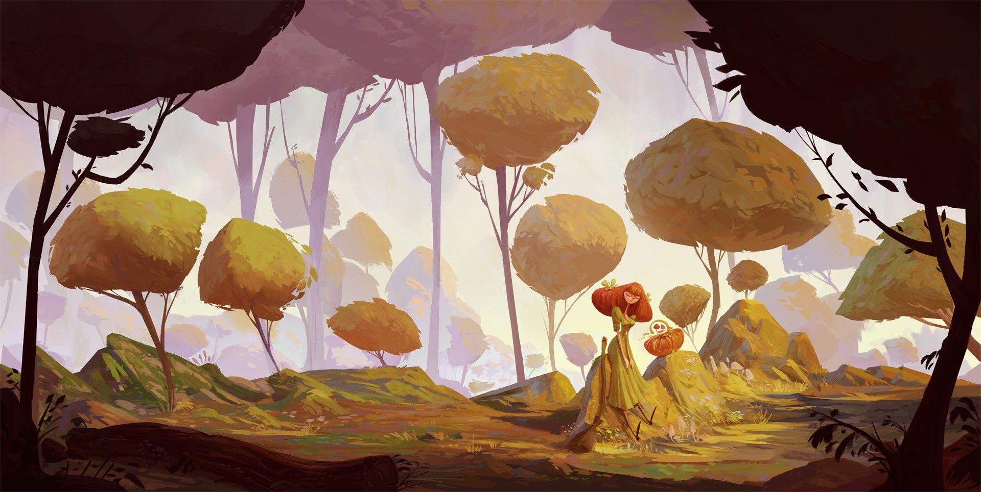 1920x964 fairy tale forest cartoon Wallpaper HD / Desktop and Mobile Background