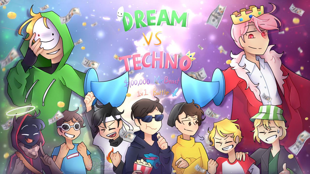1280x720 I drew the Dream Vs Technoblade 1v1 as a poster! I kinda late. but I'm proud of the results :D