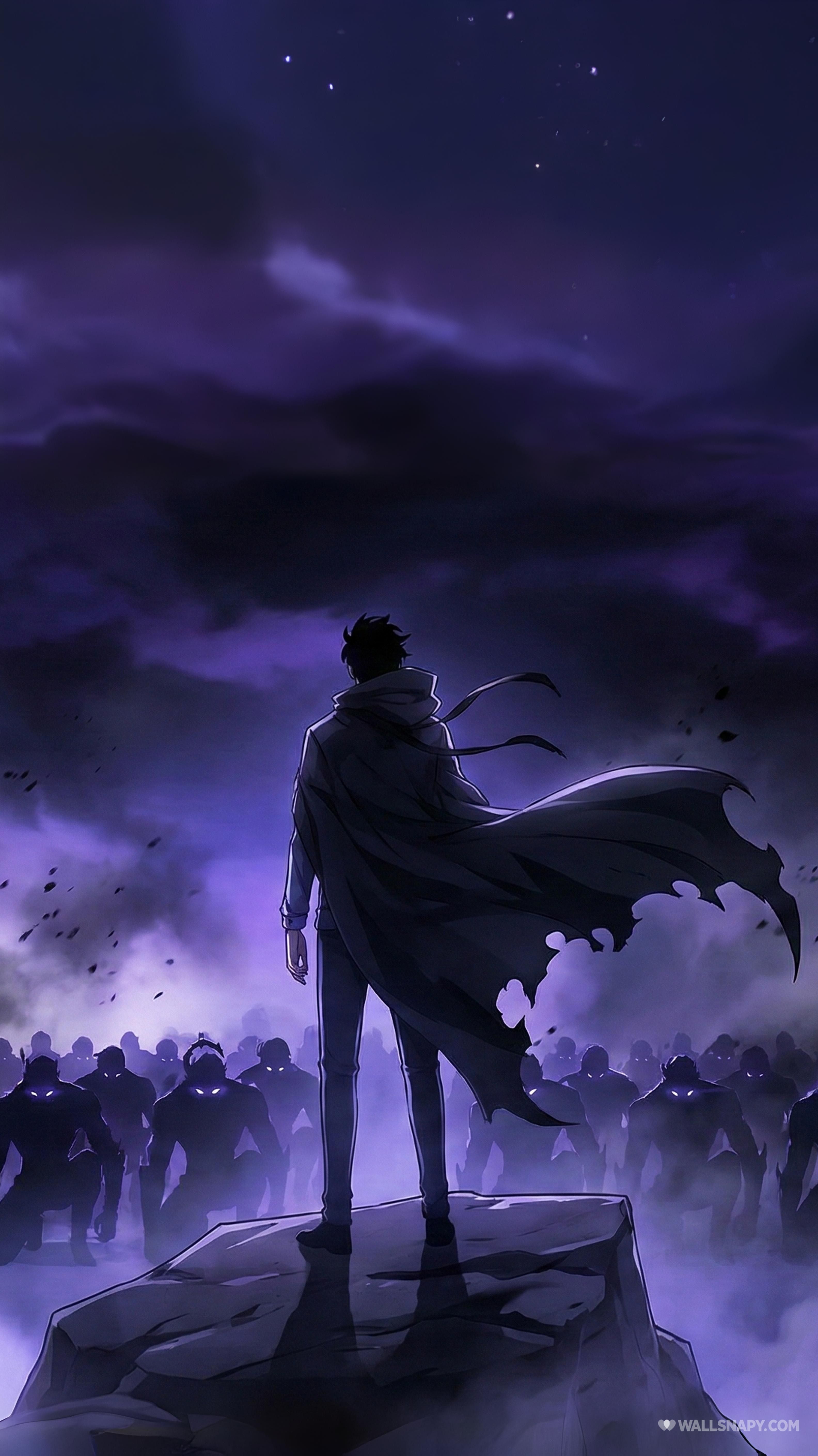 3168x5632 Sung jin woo infront of massive shadow army solo leveling anime 4k mobile wallpaper