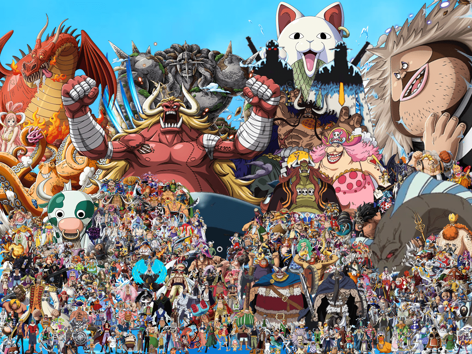 1600x1200 Got bored and made a collage of every one piece character I could find a decent image of