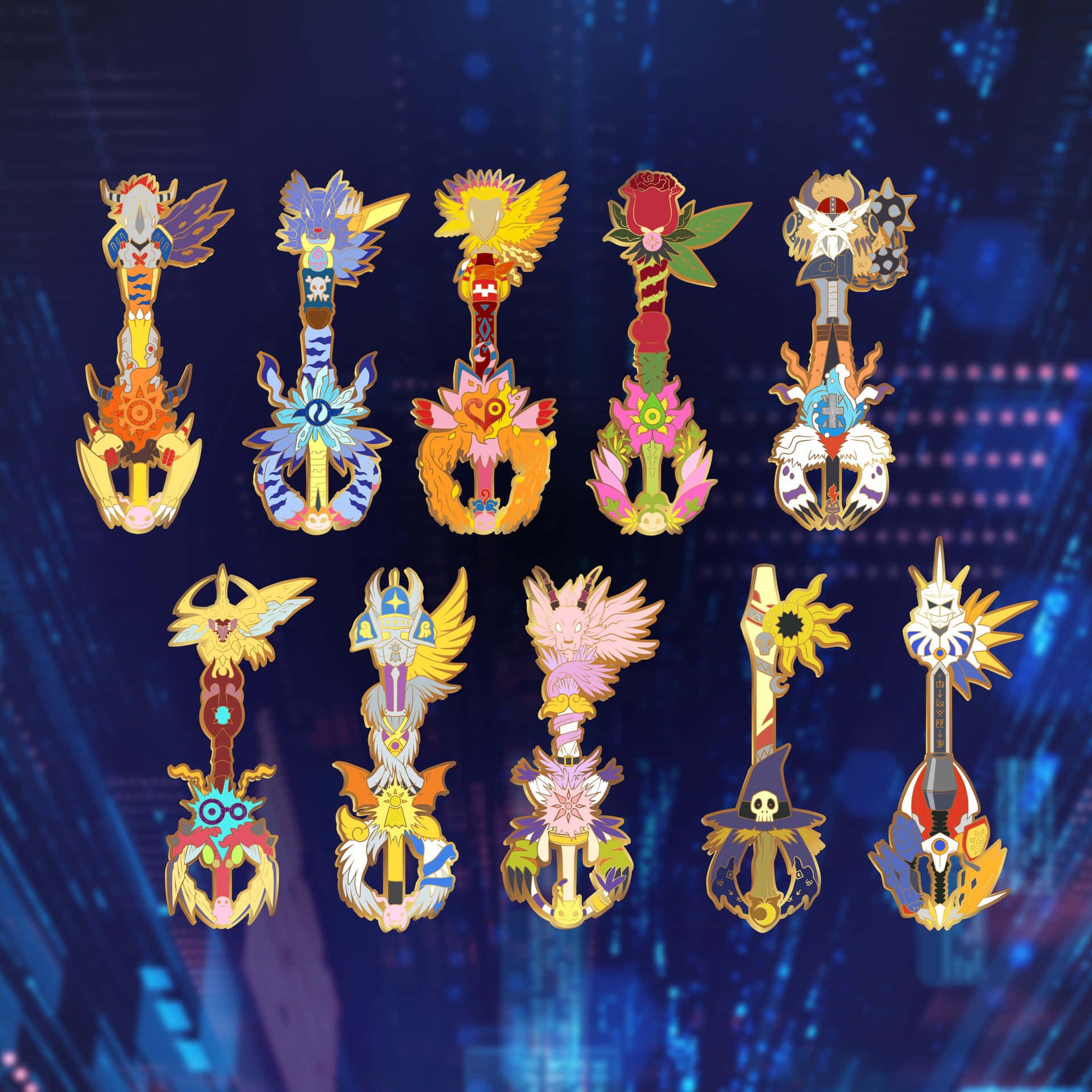 1920x1920 Download Caption: Adorable Digimon, Biyomon posing in a dynamic setting. Wallpaper