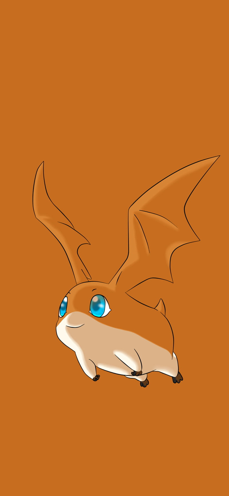 800x1733 Patamon, anime, cute, digimon, orange, HD phone wallpaper