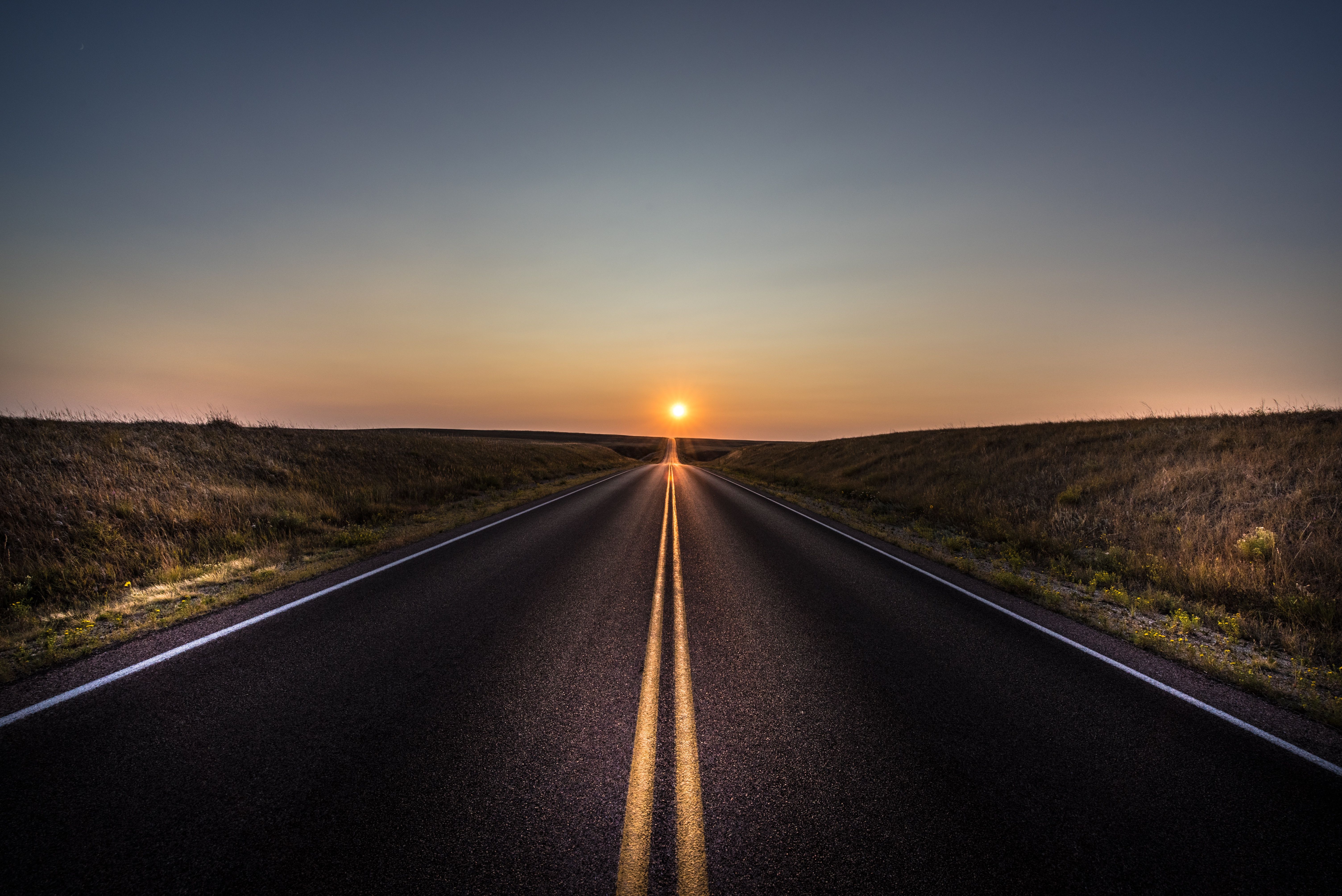 6016x4016 Wallpaper Road Sun, Road, Road Surface, Horizon, Highway, Background Free Image