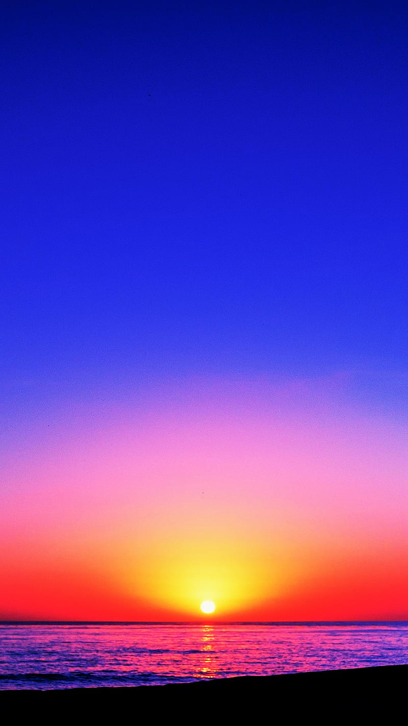 800x1423 Sunset, blue, colorful, colors, galaxy, horizon, sea, sky, sun, sunrise, HD phone wallpaper