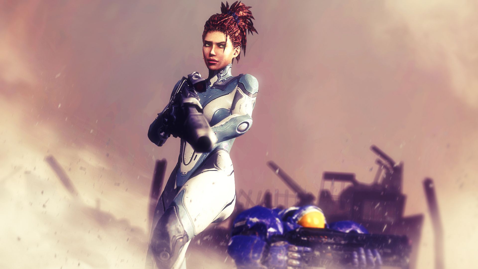 1920x1080 Wallpaper starcraft Terran, human, sarah kerrigan, Powered Combat Suit for mobile and desktop, section игры, resolution 1920x1080