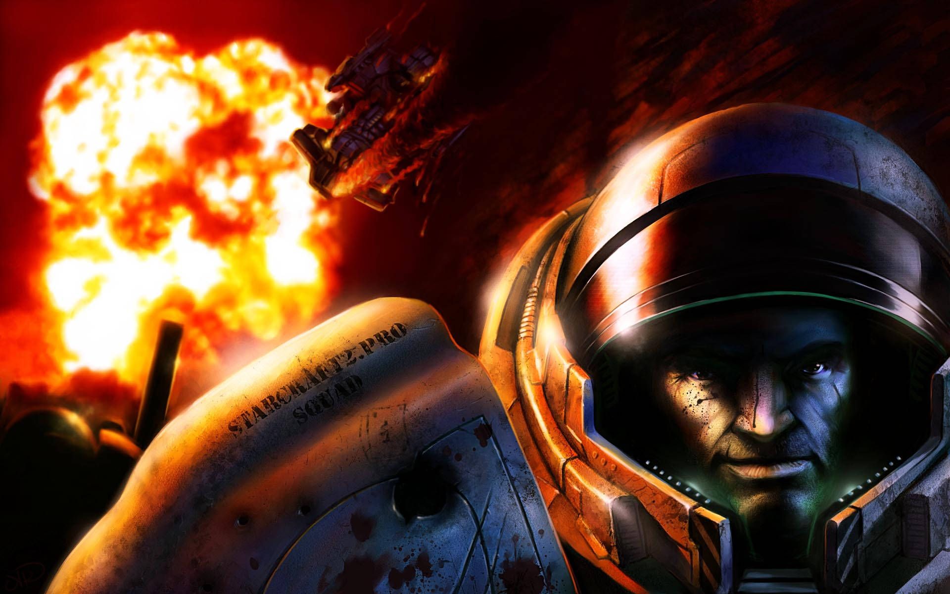 1920x1200 Starcraft 2 Battle Explosion Wallpaper