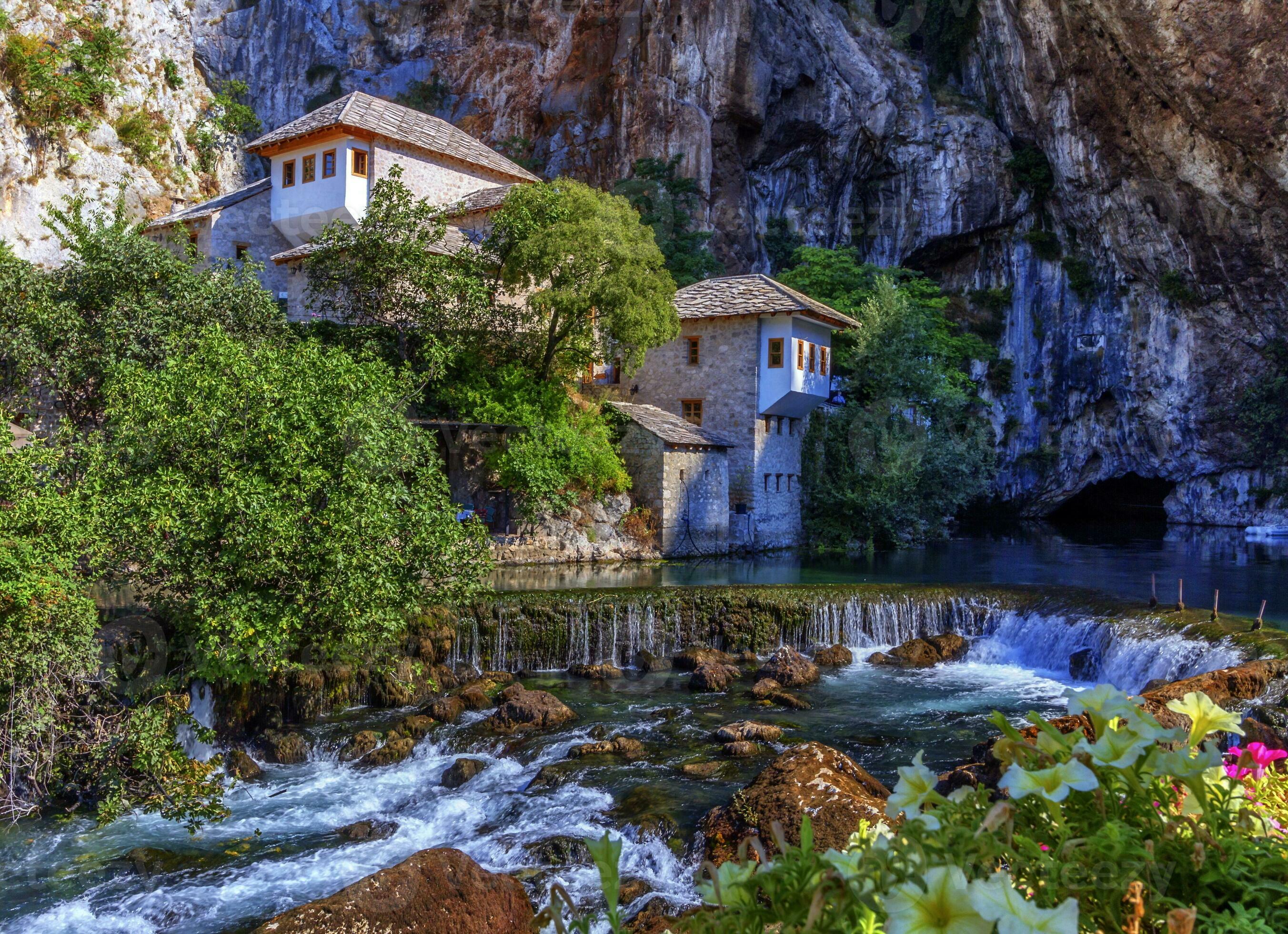 2704x1960 Small village Blagaj on Buna waterfall, Bosnia and Herzegovina