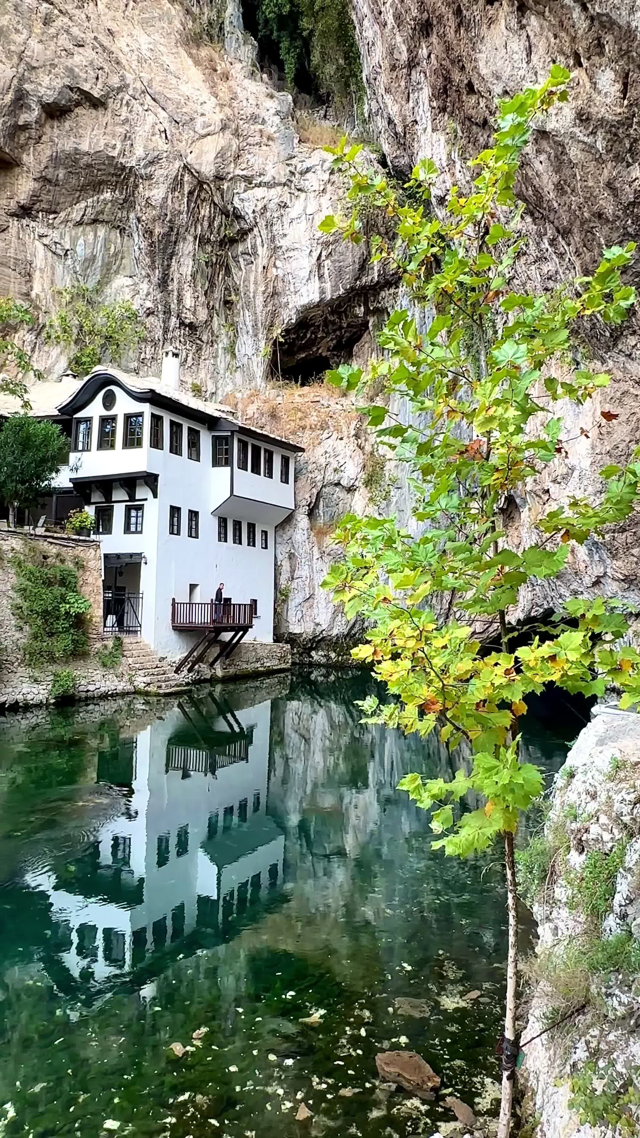 2160x3840 Tranquil Riverscape at Blagaj Tekke in Bosnia