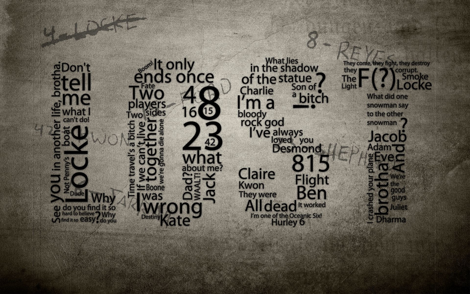 1920x1200 Wallpaper typography, Lost, words, quote for mobile and desktop, section фильмы, resolution 1920x1200