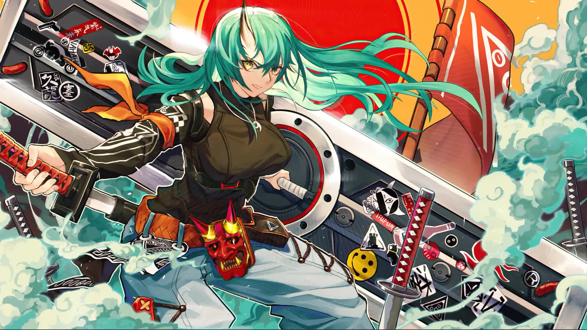 1920x1080 Arknights Hoshiguma Live Wallpaper