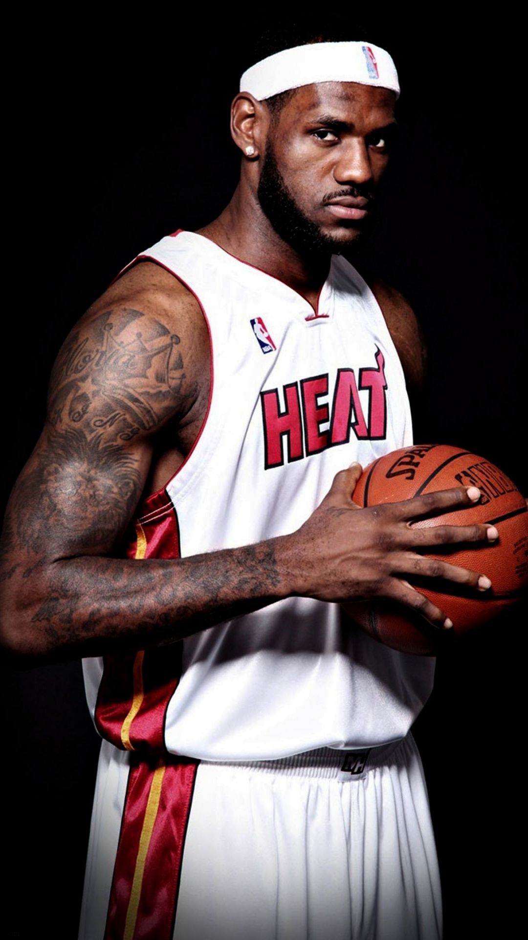 1080x1920 LeBron James Wallpaper 4K, Black background, Miami Heat