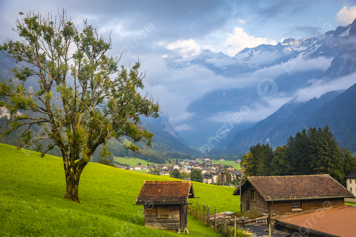 1200x800 The Pictureque Scenery Of Engelberg Town In Obwalden Swiss Alps Switzerland Photo Background And Picture For Free Download
