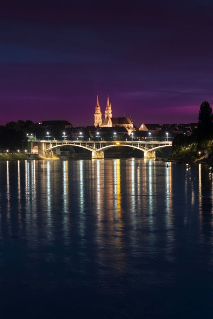736x1104 Stunning night view in Basel, Switzerland