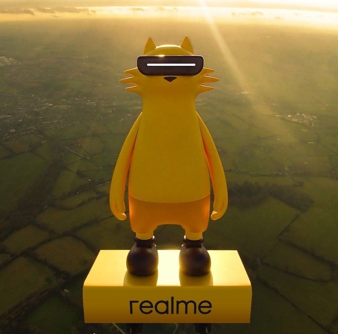 1077x1065 Realme Cat Wallpaper