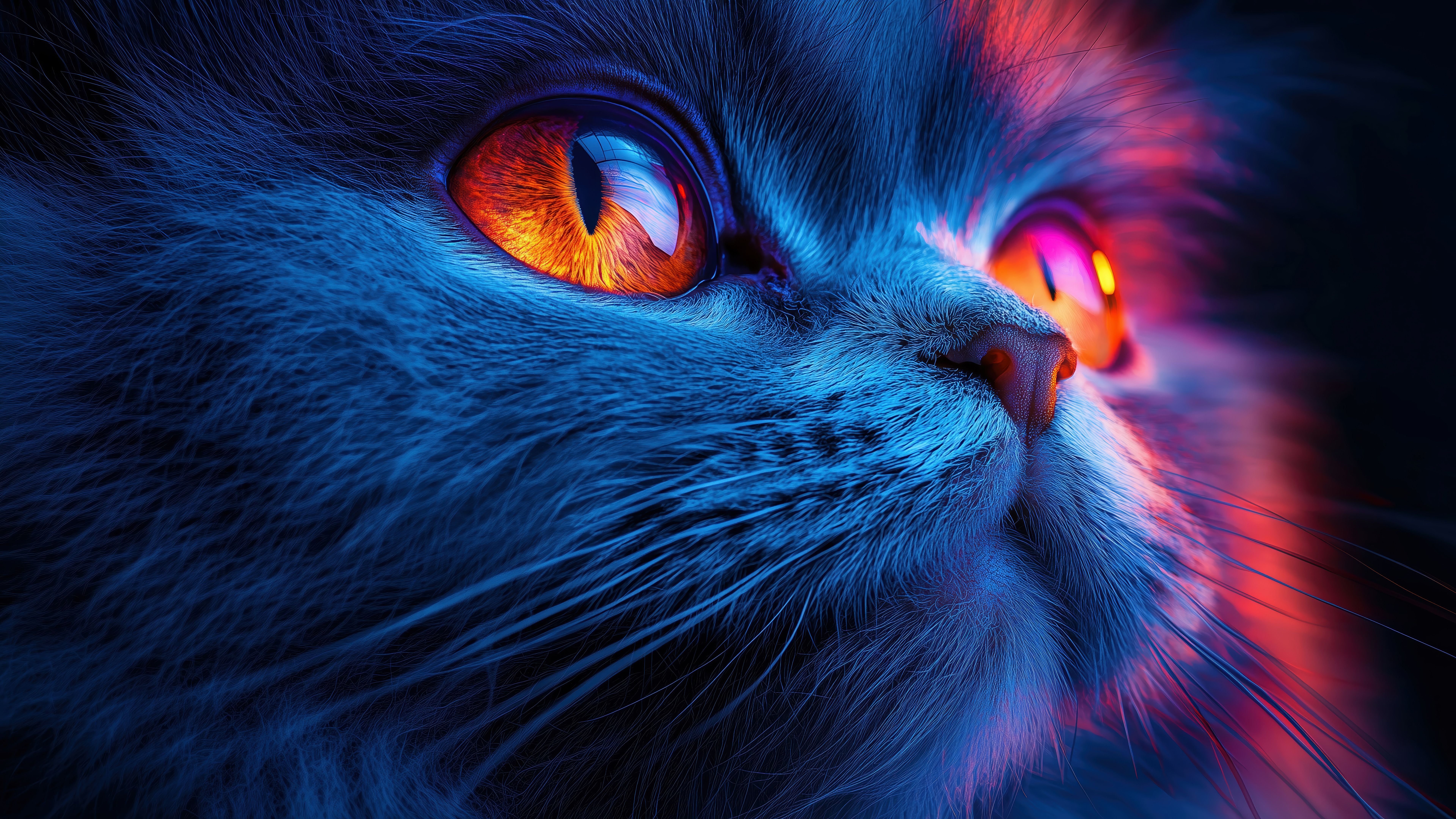 7680x4320 Cat Eyes Close Up Wallpaper 4K 8K HD PC b