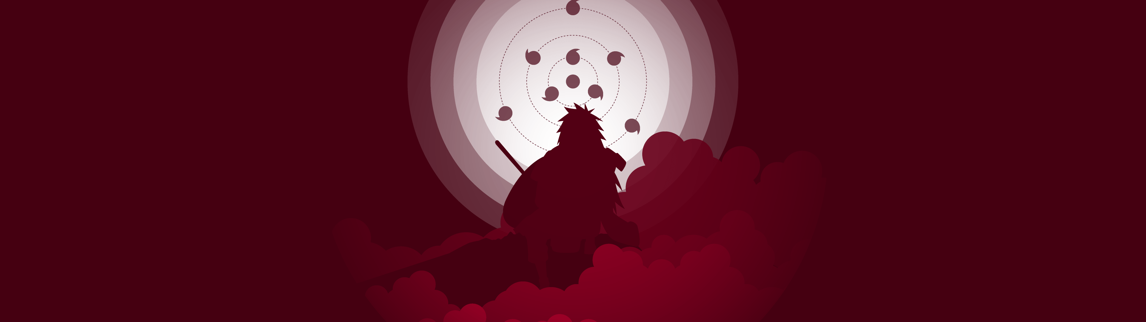 3840x1080 Madara Uchiha Wallpaper 4K, Minimalist, Naruto