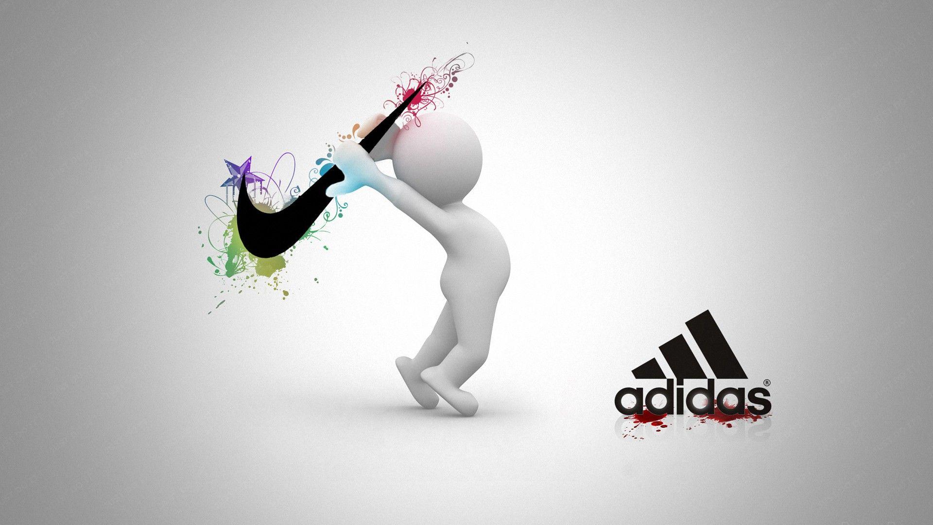 1920x1080 Cool Nike Adidas Fight HD Wallpaper