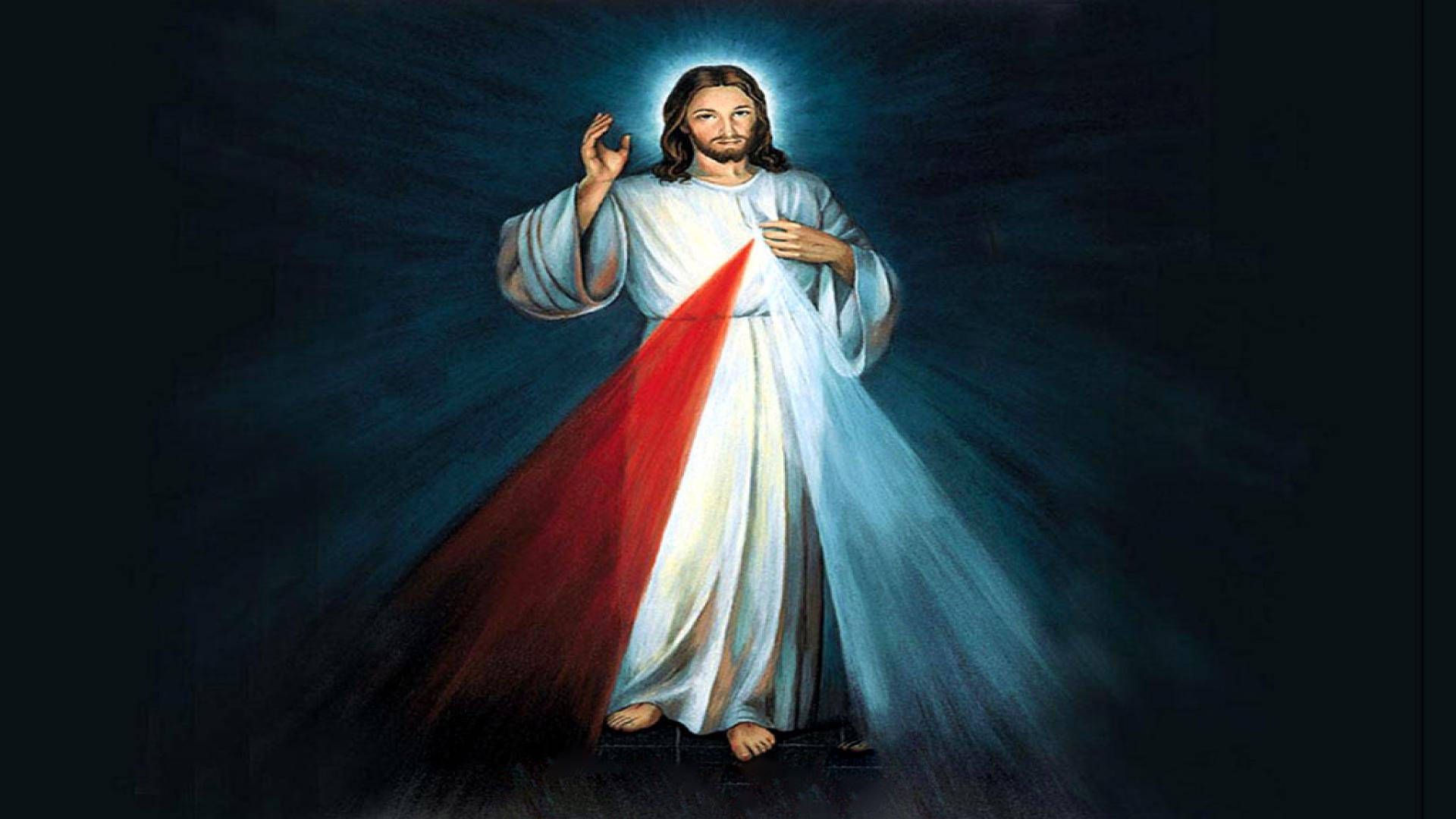 1920x1080 Christian God With Red And White Light Wallpaper