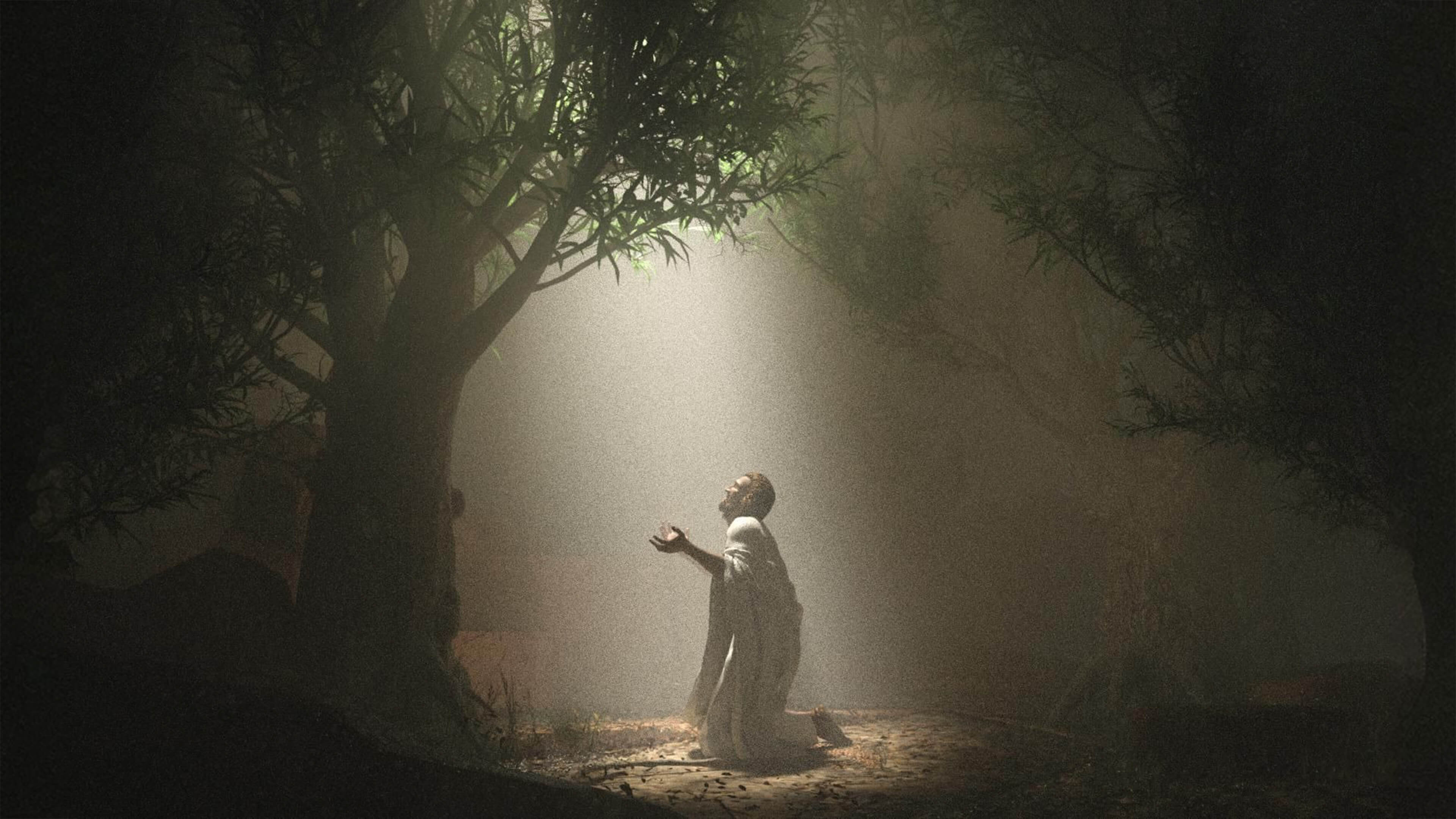 3840x2160 Jesus Pleading To God at The Mount of Olives